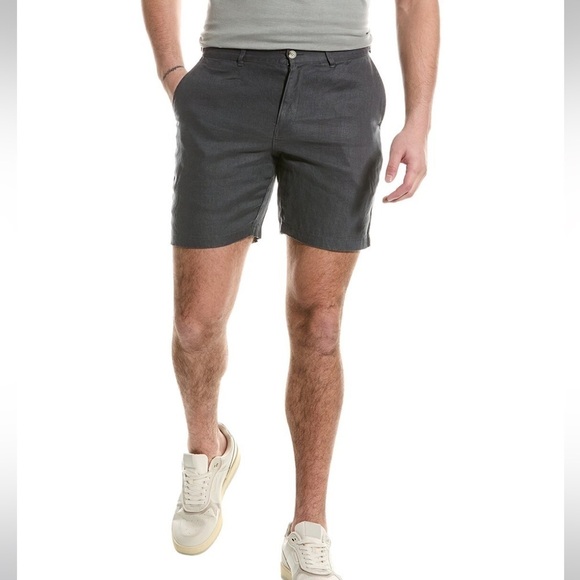 ONIA Linen Blend Breathable Chino Shorts Mens Sz‎ 36 Light Dark Gray 10" - Picture 2 of 11